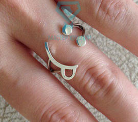 Женское серебряное кольцо в виде смайла улыбки на заказ